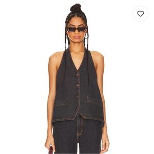 Lioness Charcoal Denim Halter Top